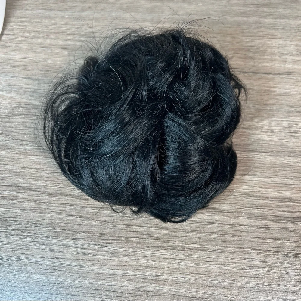 Human Hair Jet Black Messy Bun Hair Extension Scrunchie